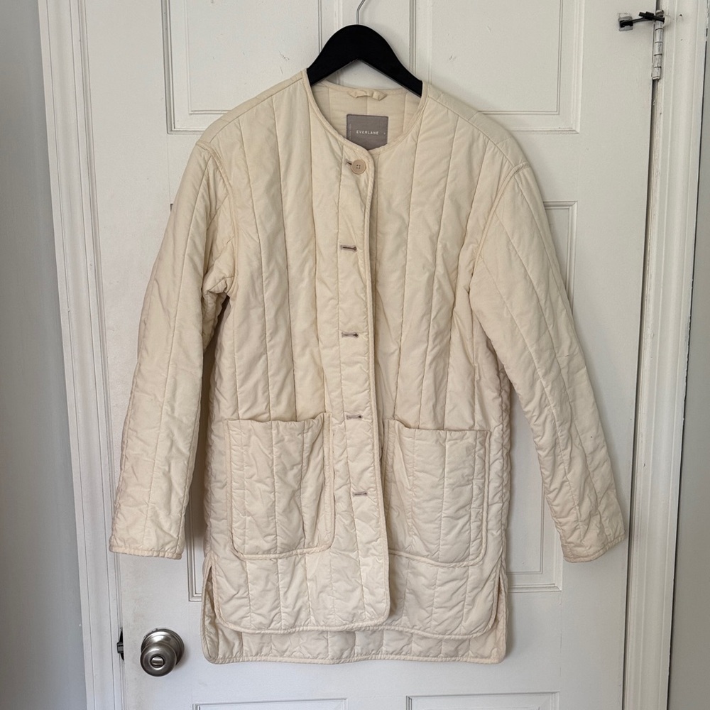 Everlane Off-White Quilted Puffer Coat